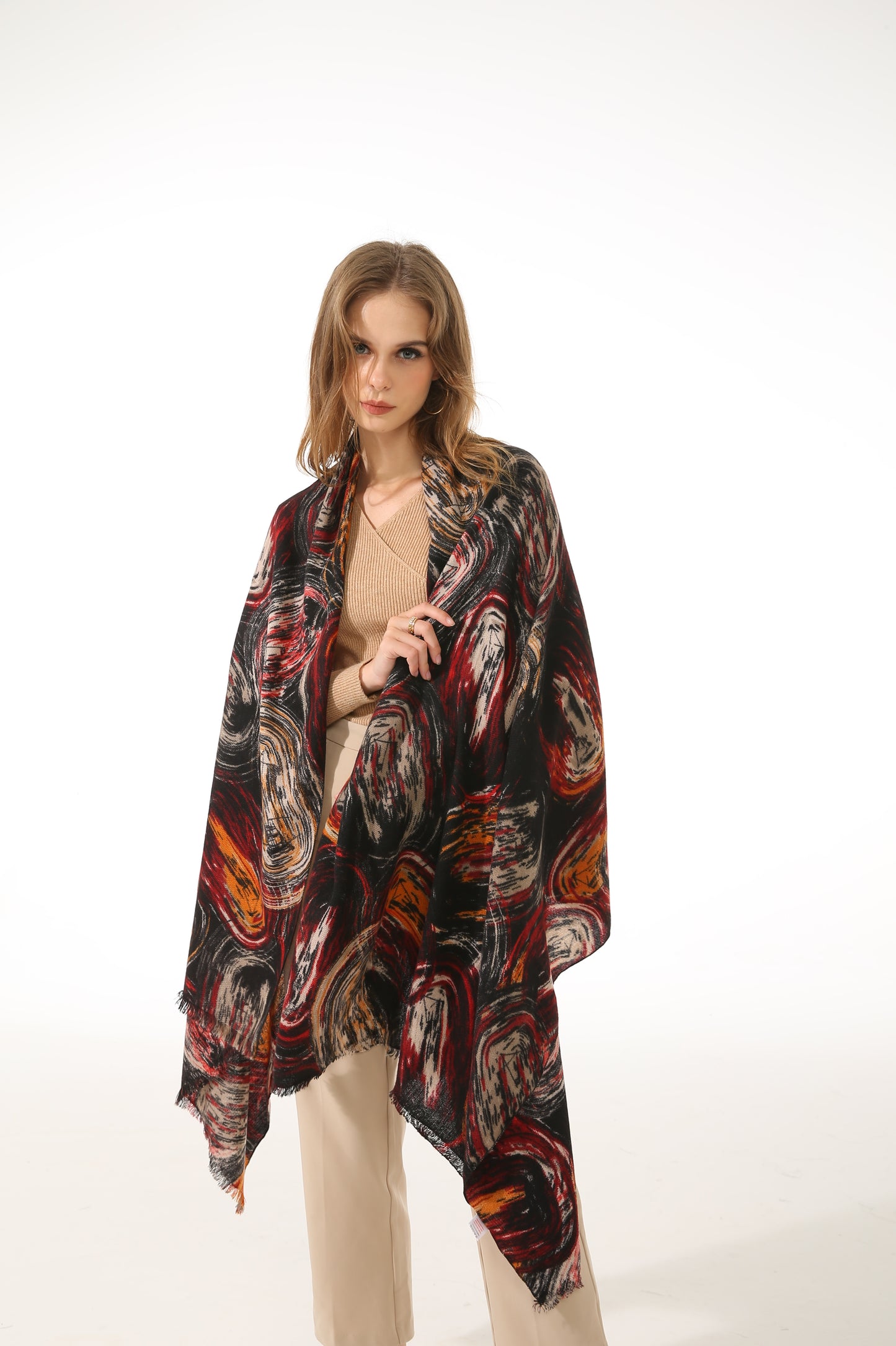 Scarf Black/Beige/Red/Orange