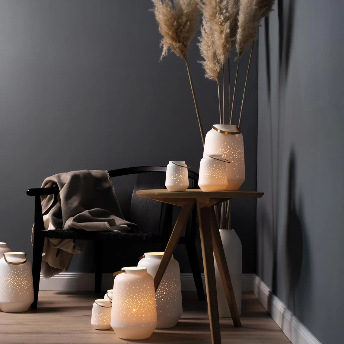 Poetry Lantern With Brass Handle 5.5” - R13925