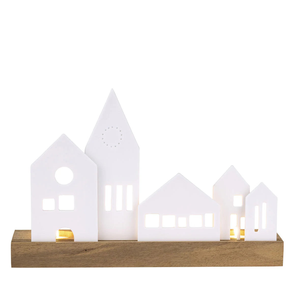 Porcelain & Acacia Village Tealight - City - R89875