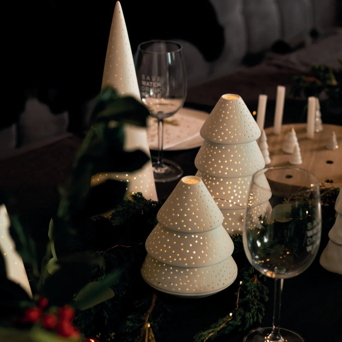 Porcelain Fir Tree Candle Holder - R90747