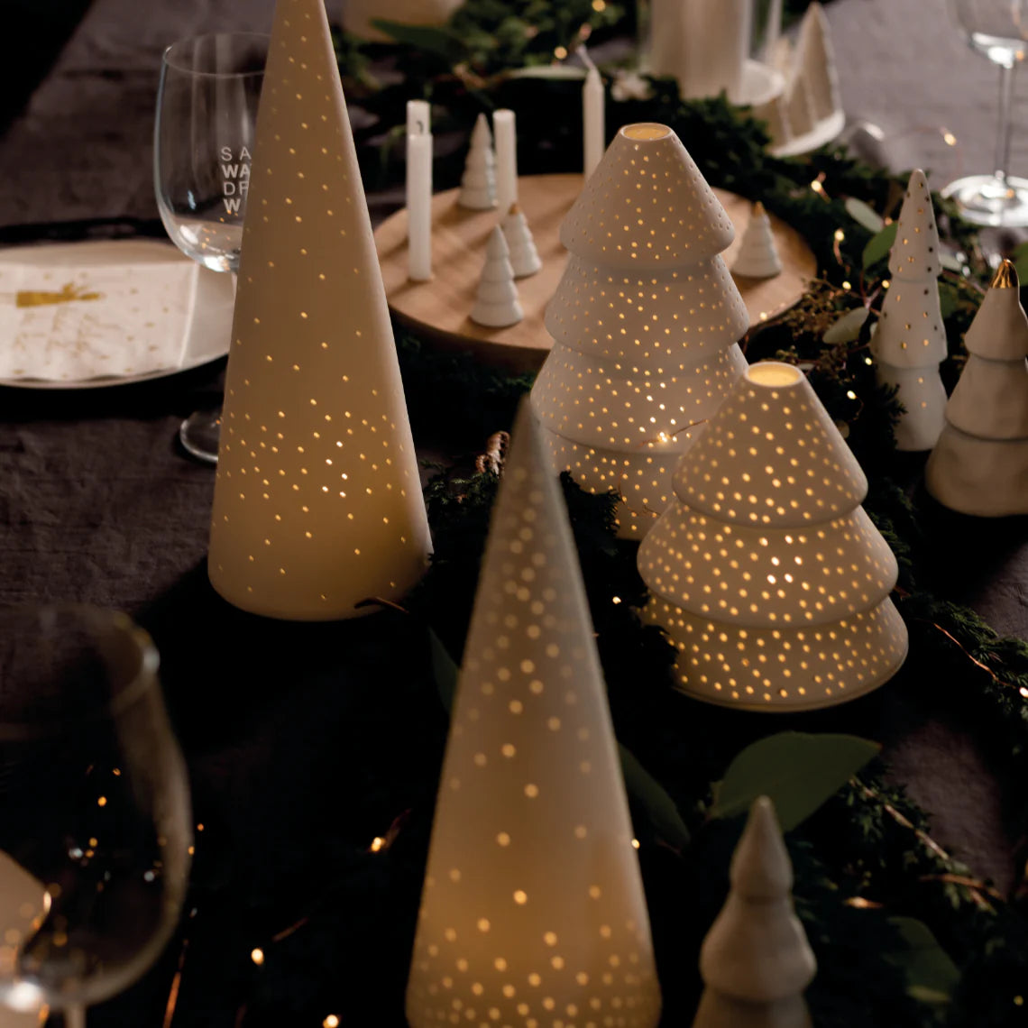 Porcelain Fir Tree Candle Holder Large - R90748