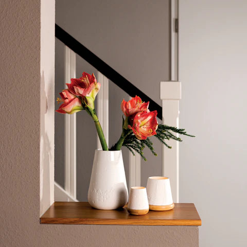 Poetry Lantern With Bamboo Base With Winter forest design - R92126