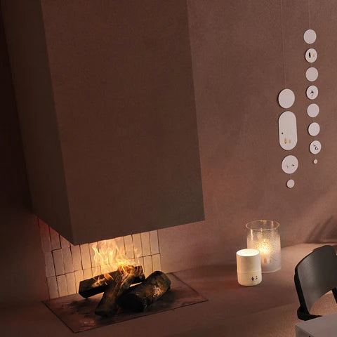 Snowy Day Landscape Frosted Glass Candle Holder -R92303