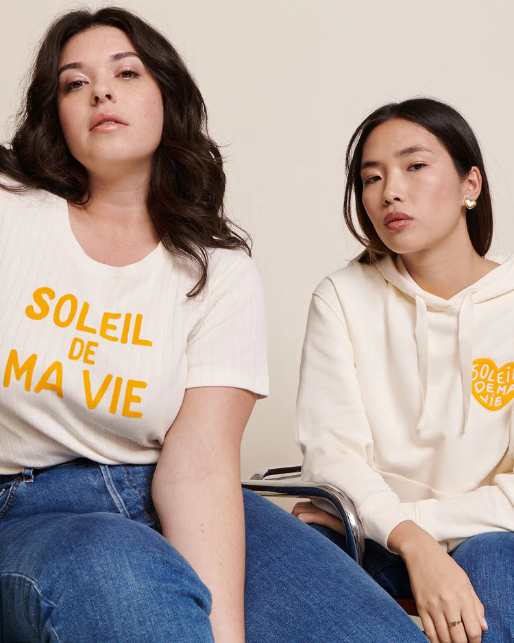 Jeanne Tee-Shirt “Soleil de ma vie” Cream & Yellow