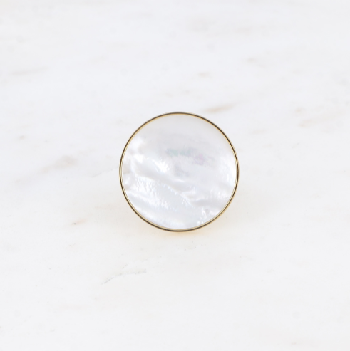 Blissie Ring White Mother-of-pearl
