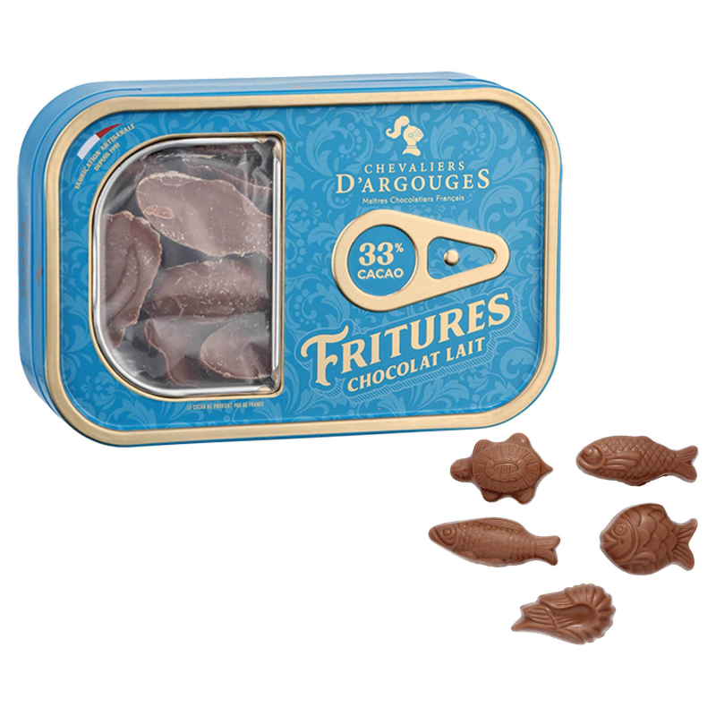 Sardine box with milk chocolate fish (fritures) 90g - Chevaliers d’Argouges