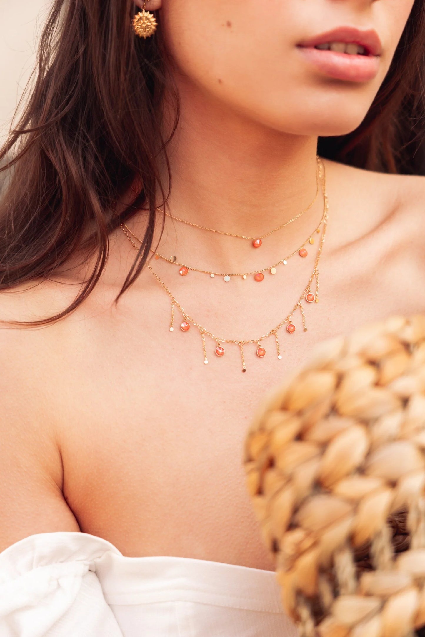 Khalissa Necklace Silver Crystals