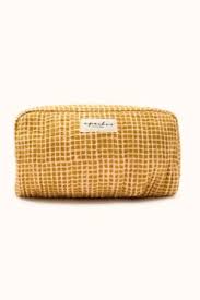Big Quilted pouch Travel Makeup bag Gayane - Mosaic Tobacco