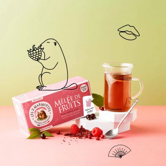 LES 2 MARMOTTES Red Fruit Infusion - Blackcurrant, Raspberry & Apple herbal tea