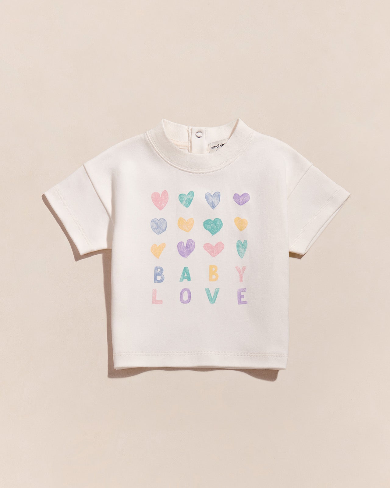 Juliette Tee-Shirt “Baby Love” Cream & Multicolore Hearts