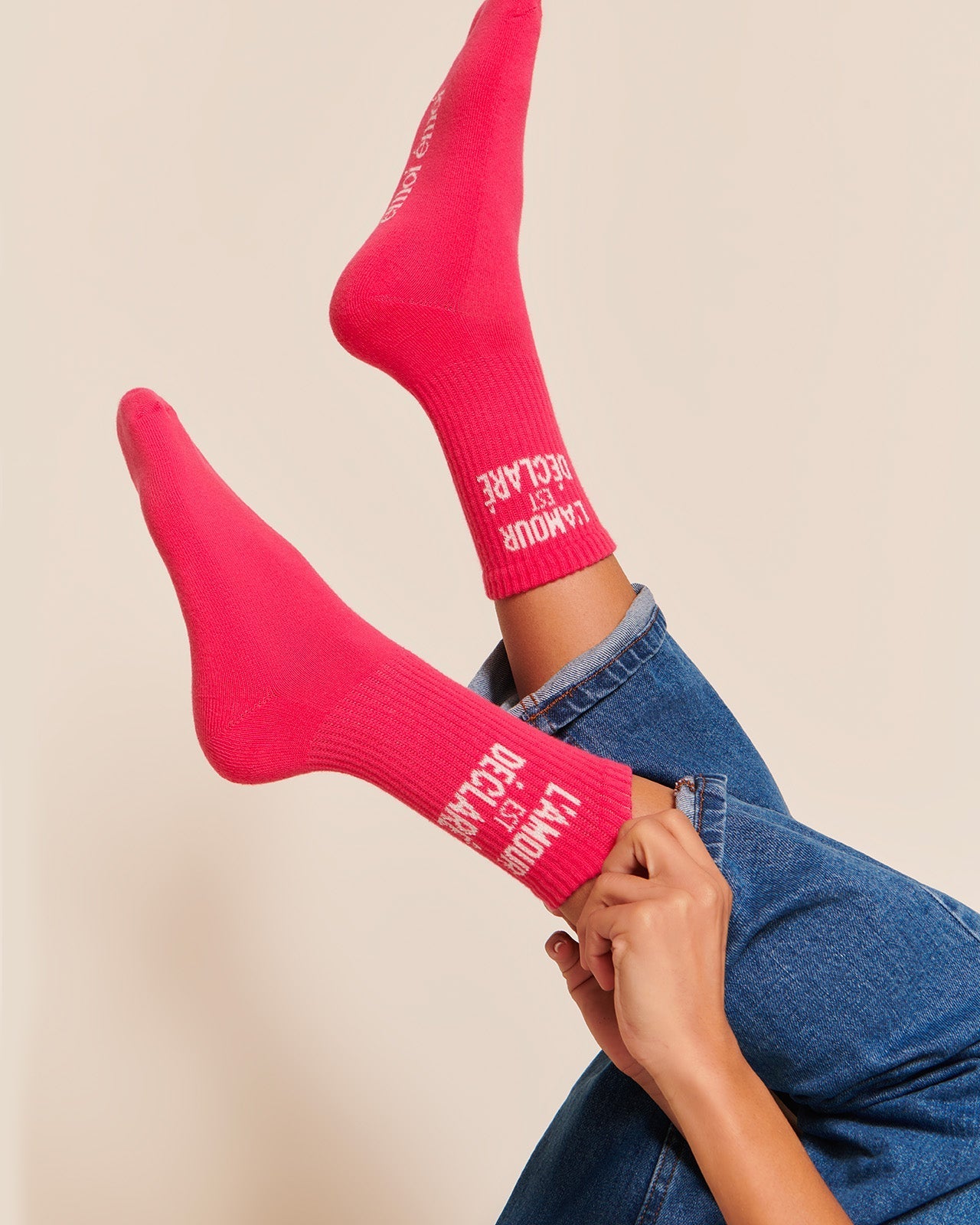 Socks “L’Amour est déclaré” Women/Men Pink