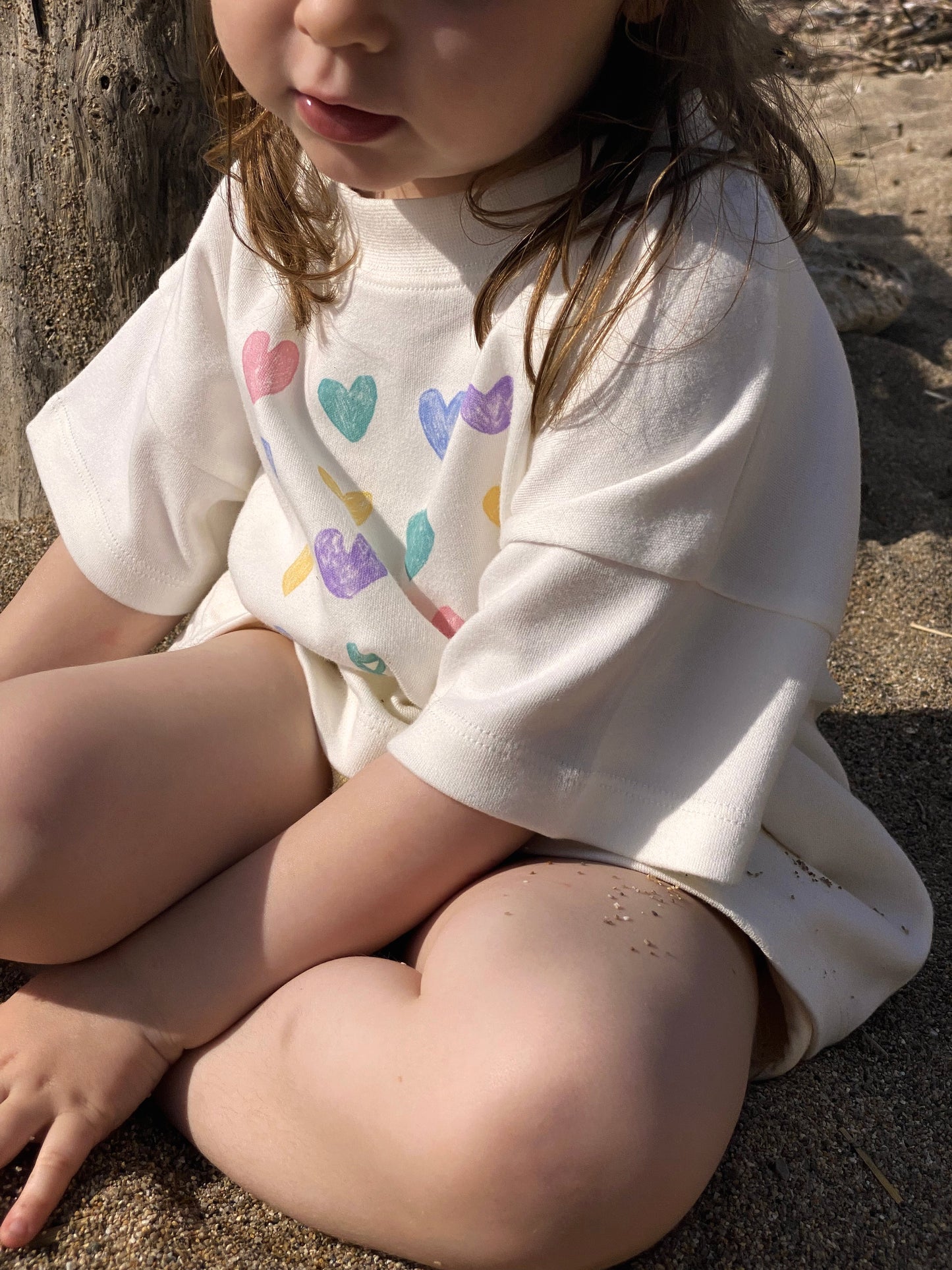 Juliette Tee-Shirt “Baby Love” Cream & Multicolore Hearts