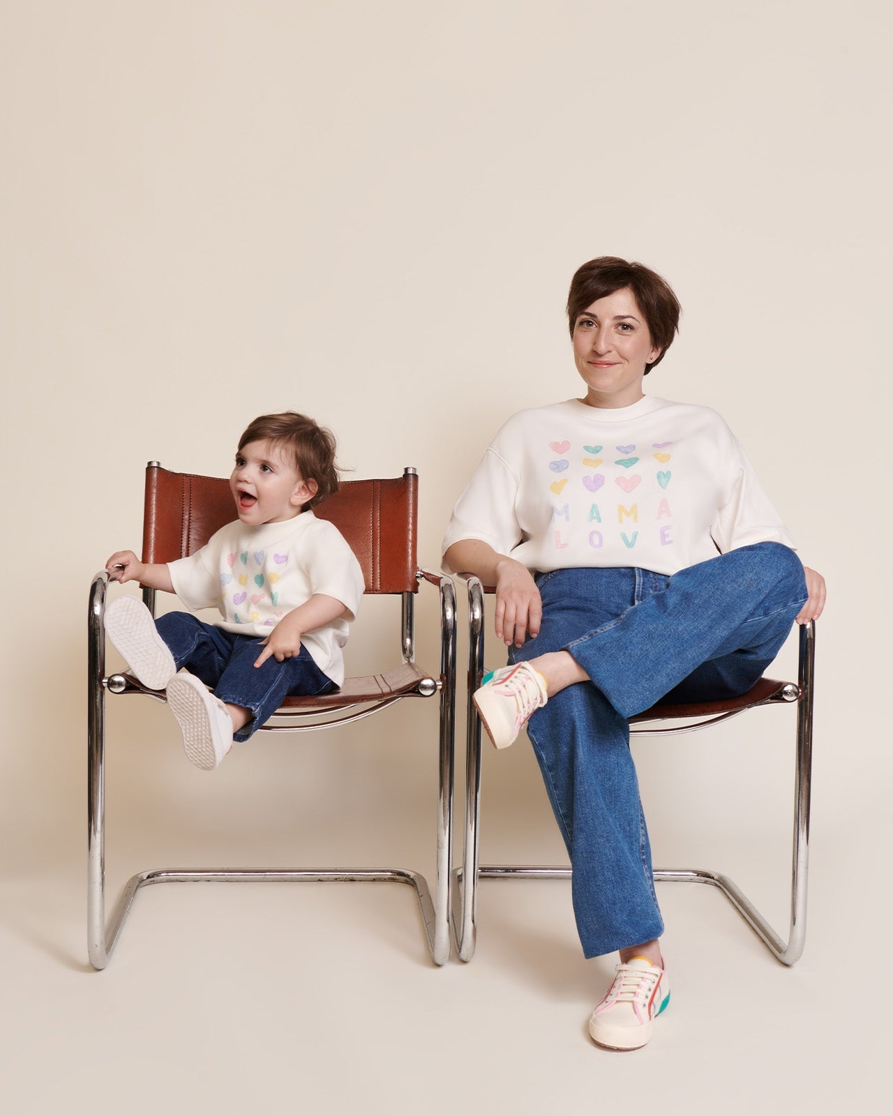 Juliette Tee-Shirt “Baby Love” Cream & Multicolore Hearts