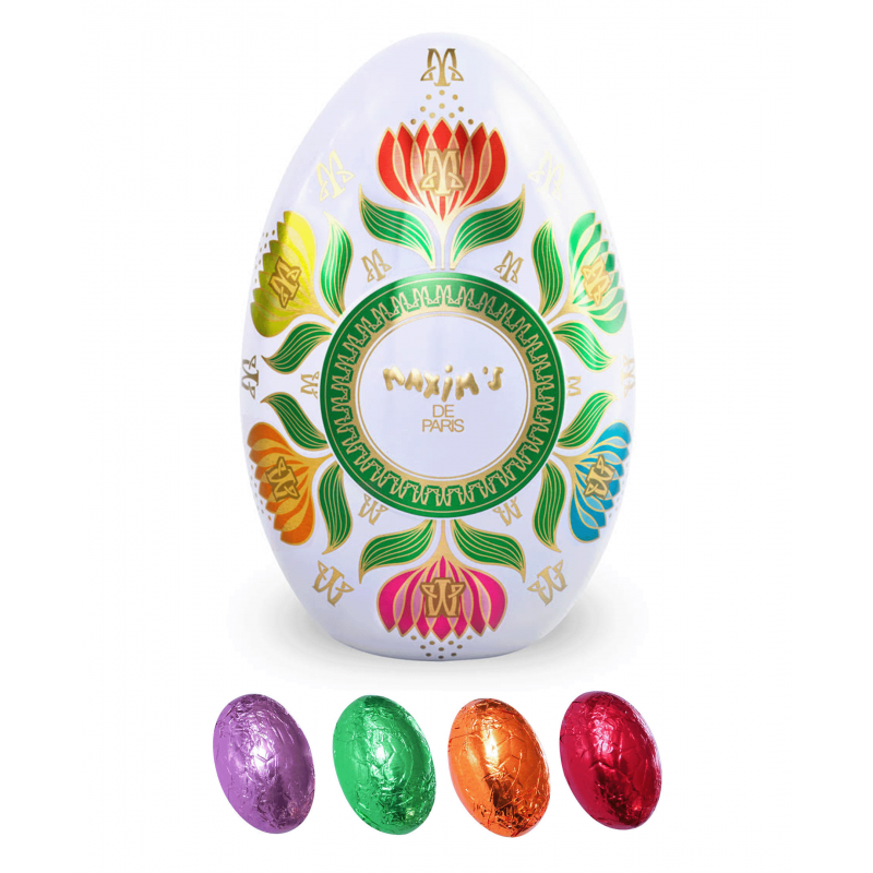 White Metal Spring Easter Egg - Maxim’s Paris