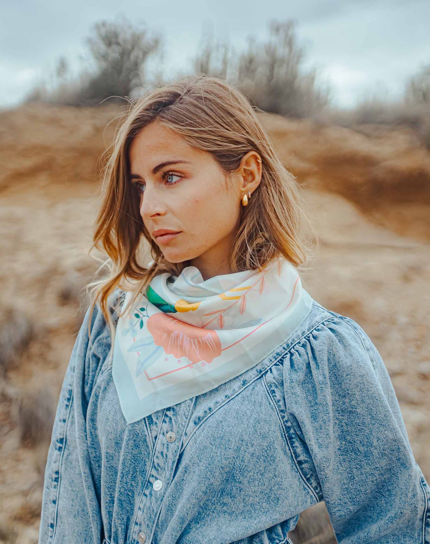 Mexico Silk Scarf Agua