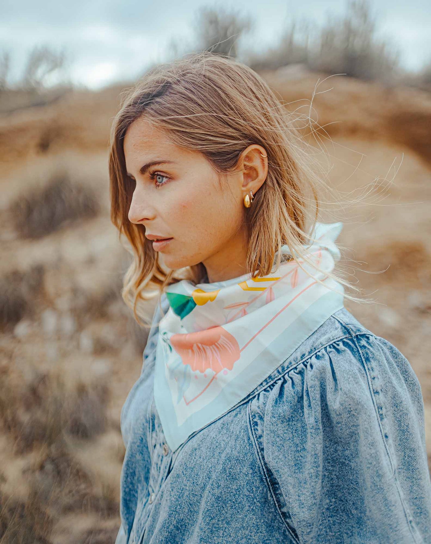 Mexico Silk Scarf Agua