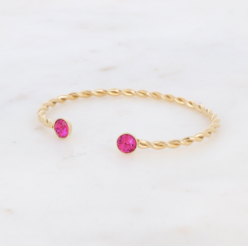 Livia Bracelet Pink Fuchsia Gold