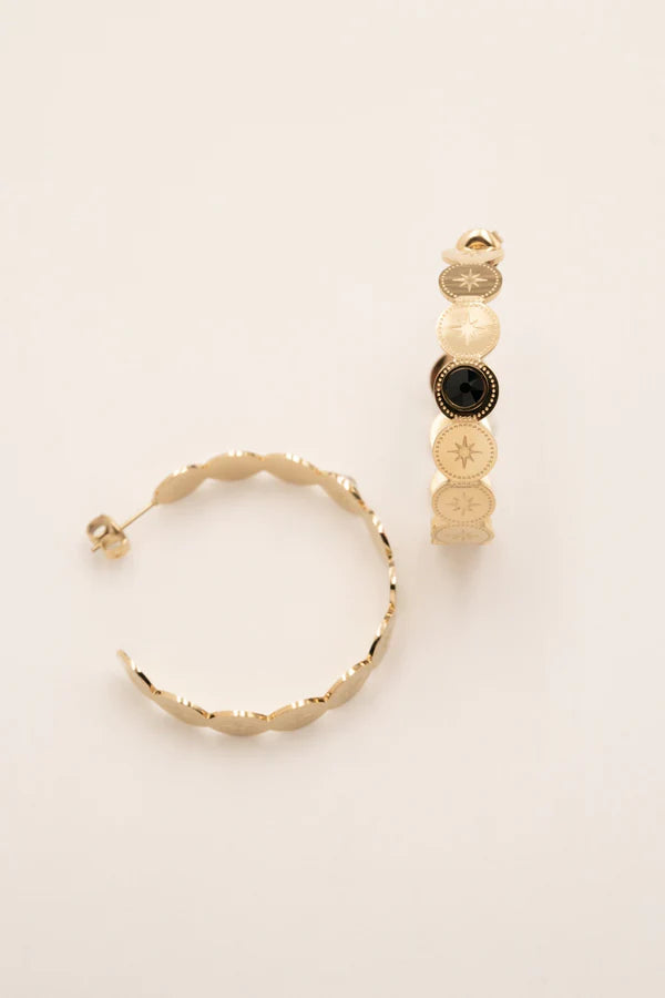 Adreline Earring Black Gold