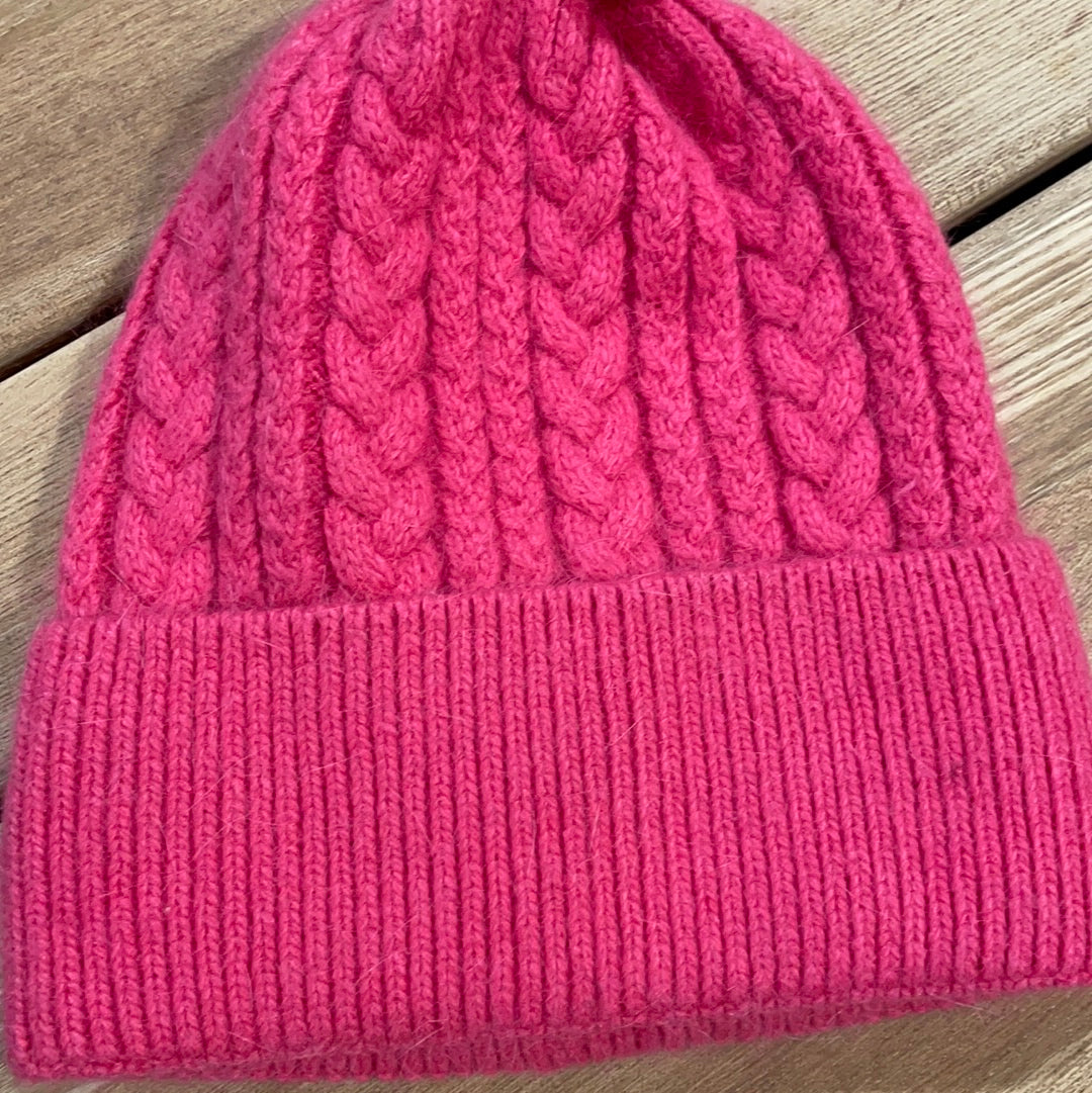 Wool Beanie Fuchsia Pink