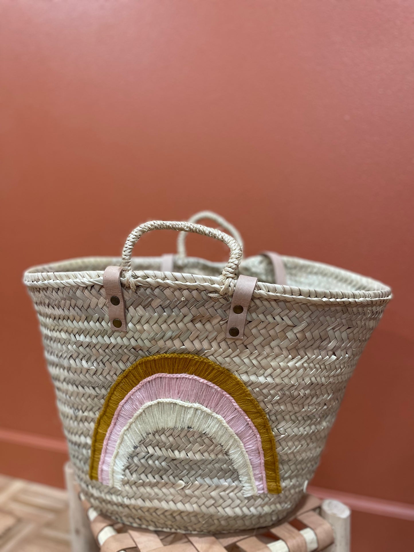 Moroccan Basket Bag Rainbow