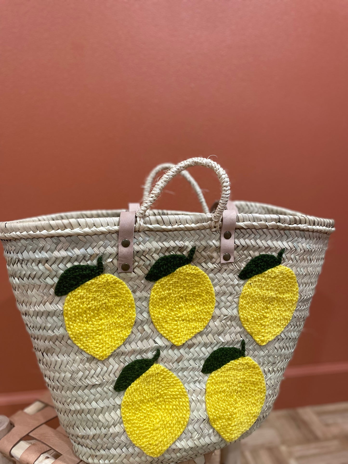 Moroccan Basket Bag Lemon