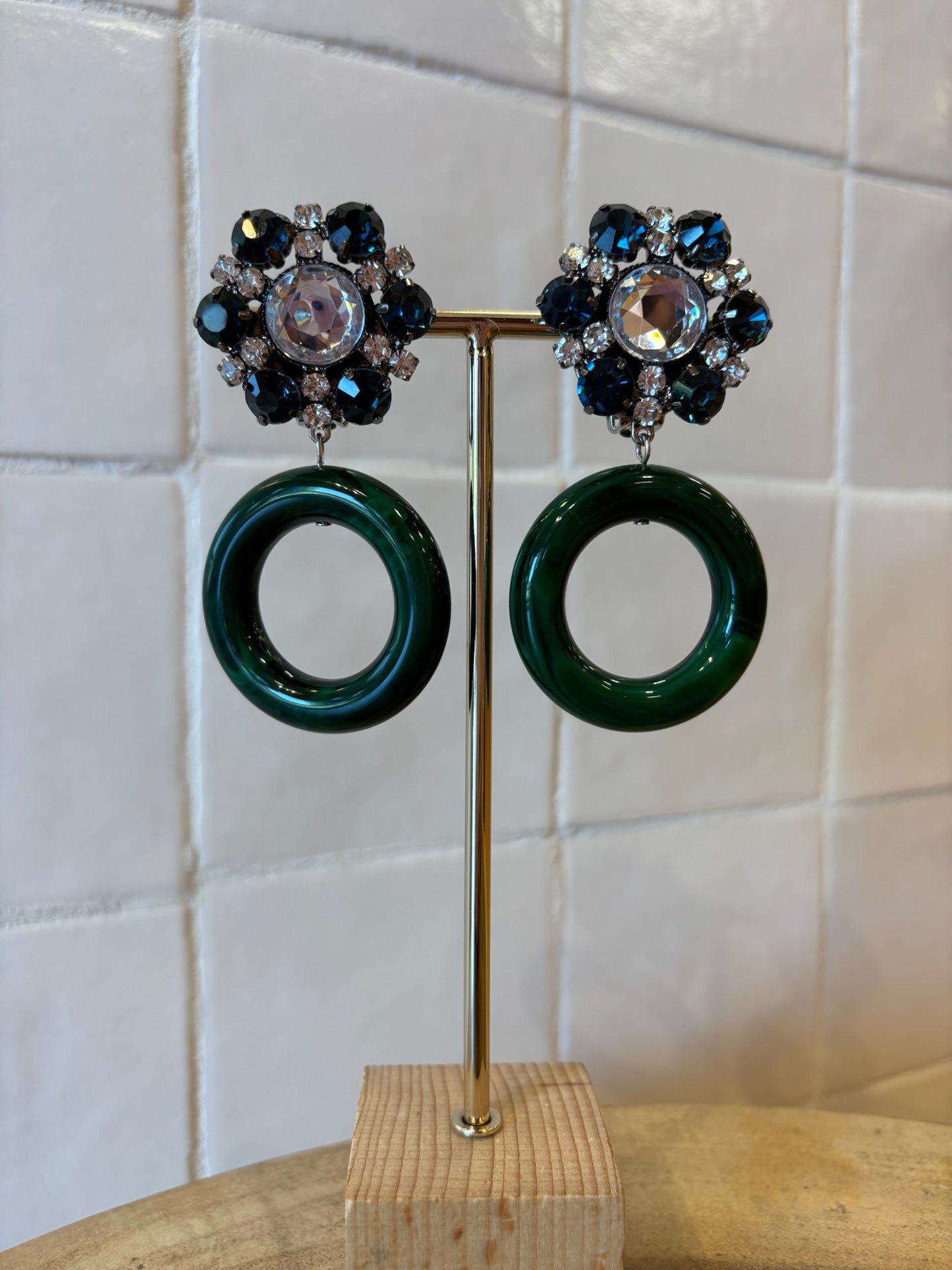 Vanille S Earrings Crystal Green