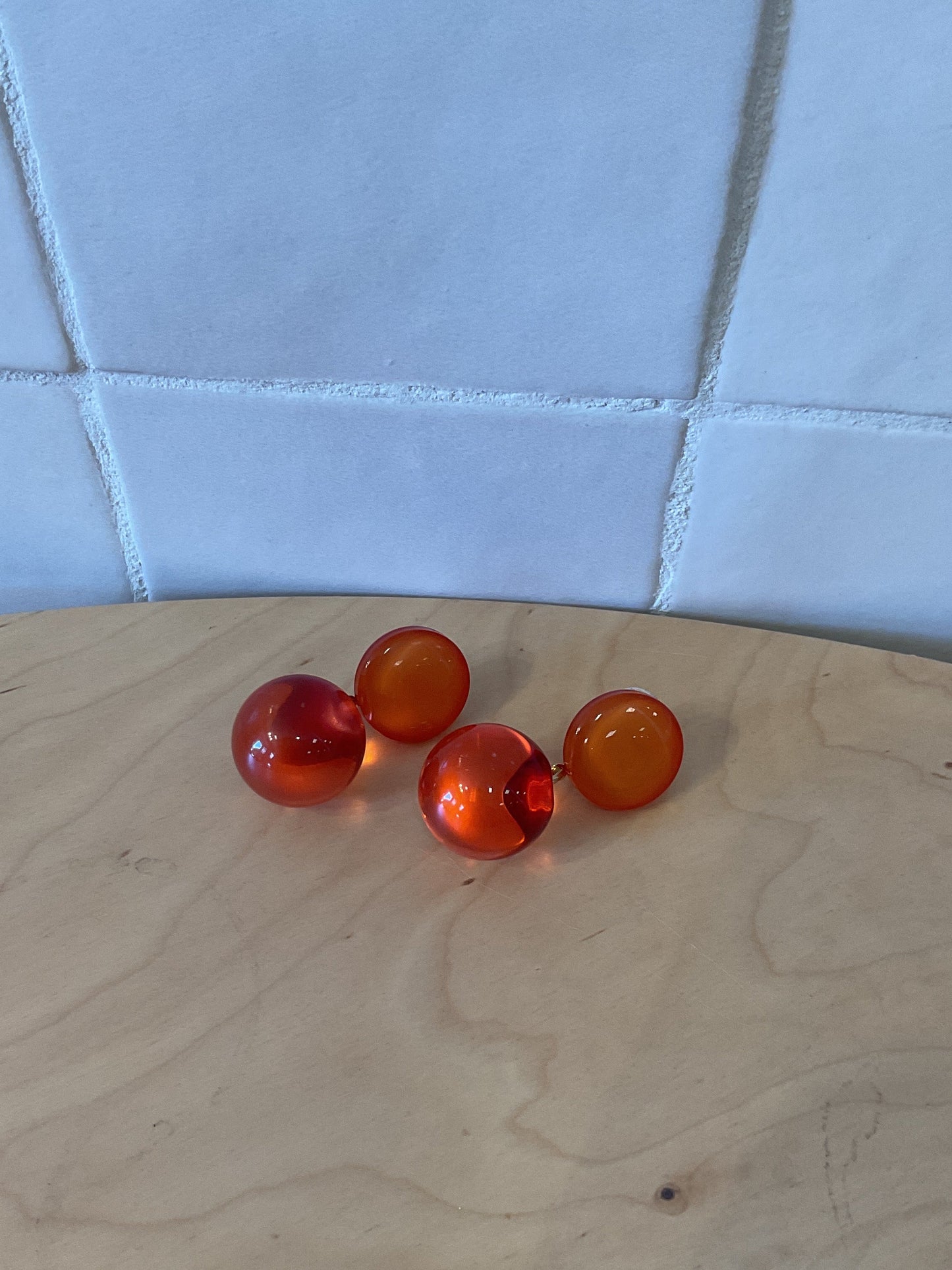 Ball Small Orange Earrings