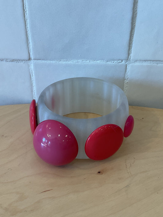 Bracelet Dots White & Pink Fuschia