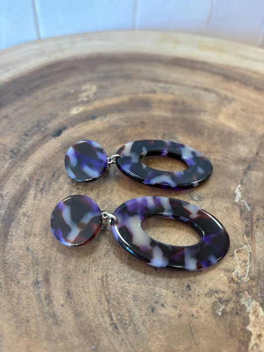 Pauline earrings acetate purple