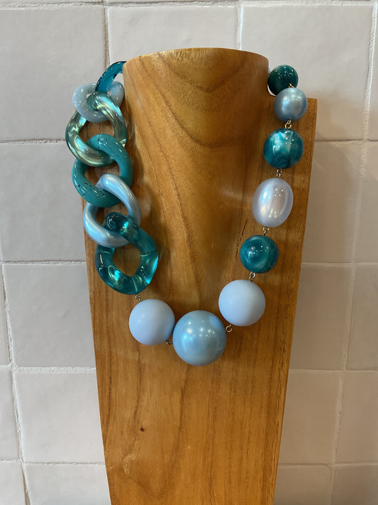 Pearl & Maille Blues Necklace - Francine Bramli