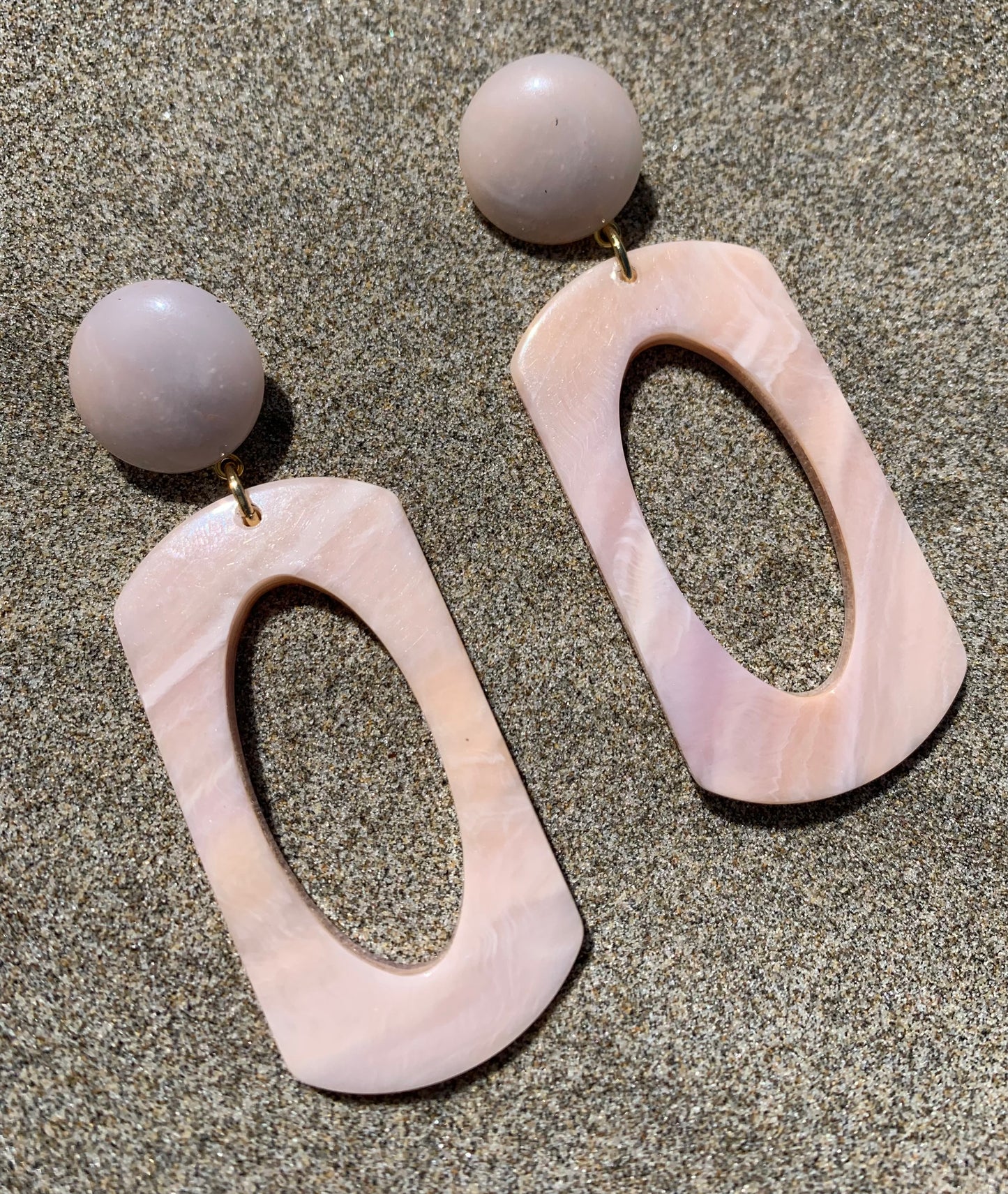 Pegasus Earrings Marble Light Pink - Francine Bramli