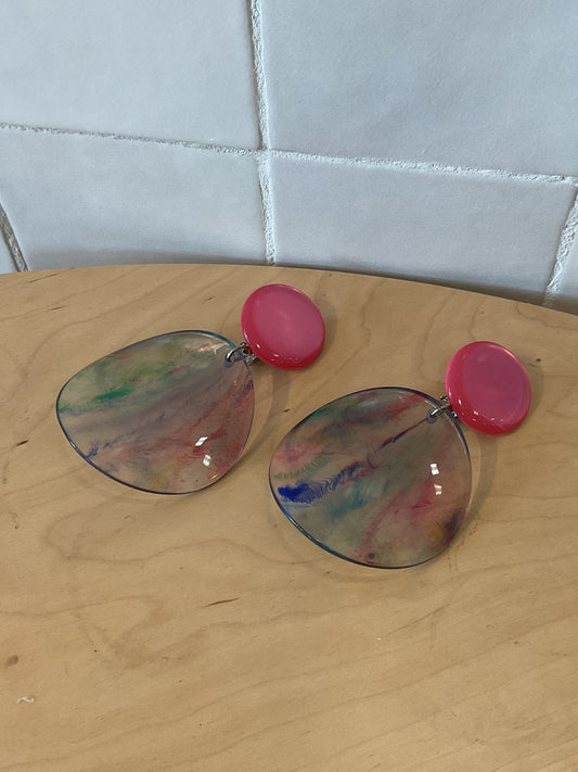 Chips Earrings Pink & Blue