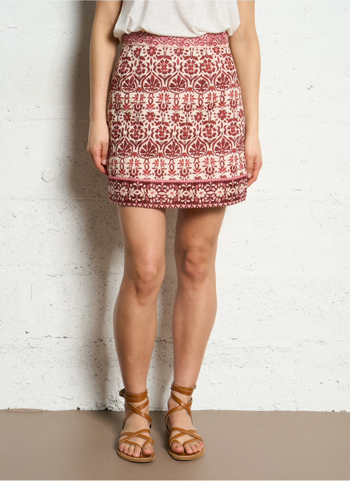 June Skirt Quilted Boho Red