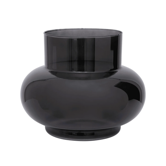 Vase Recycled Glass Tummy Black 106446