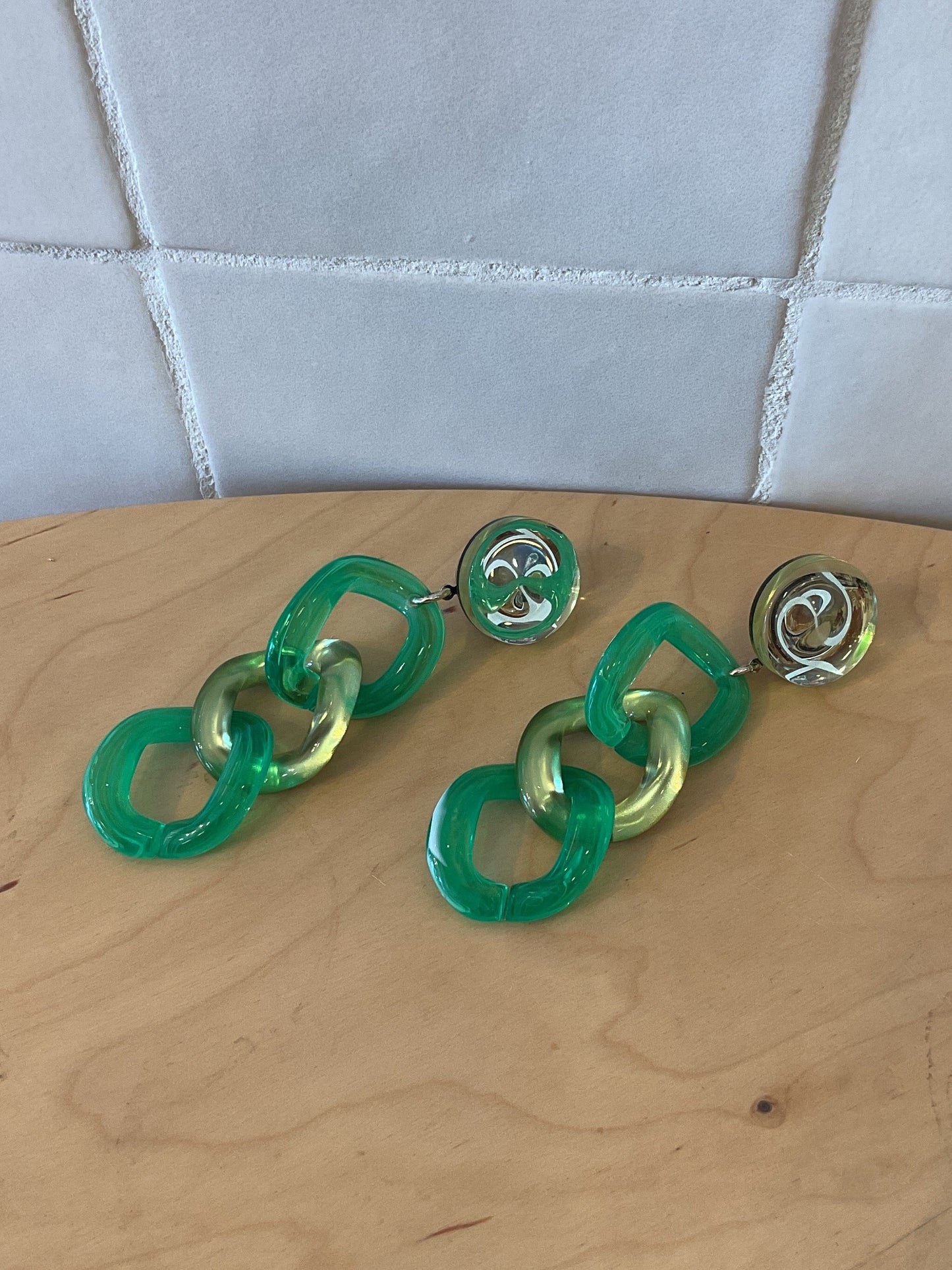 Maille Earrings Green