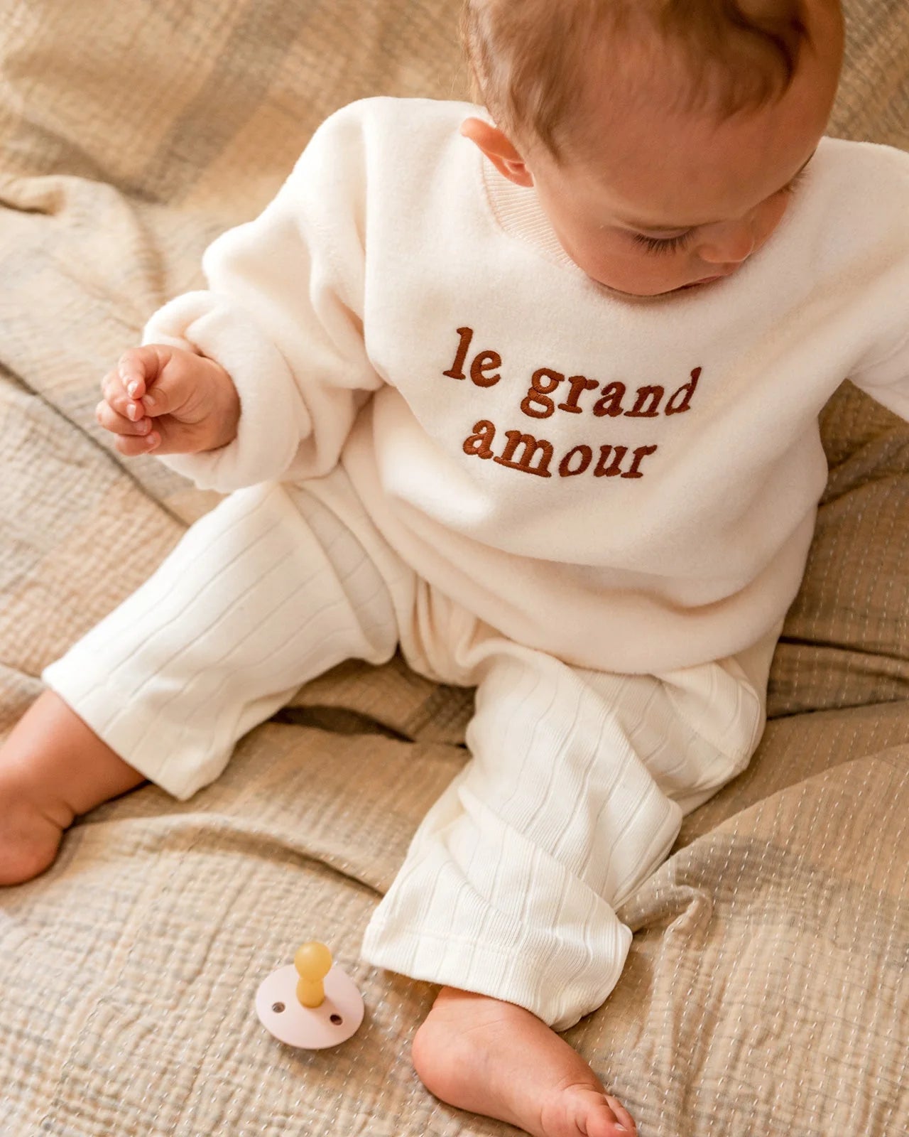 Sweat Cream “Le Grand Amour” Fleece Recycled