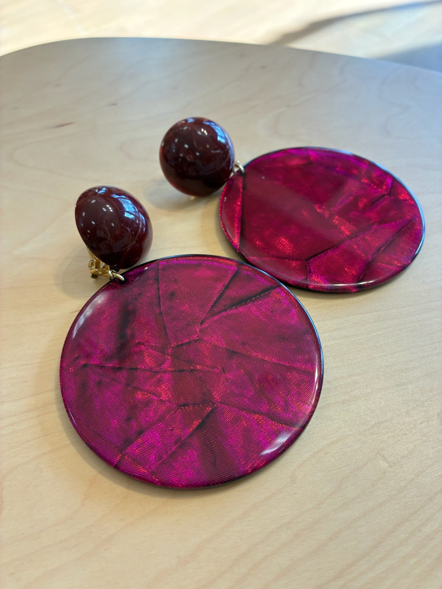 Parma XL earrings burgundy glitter