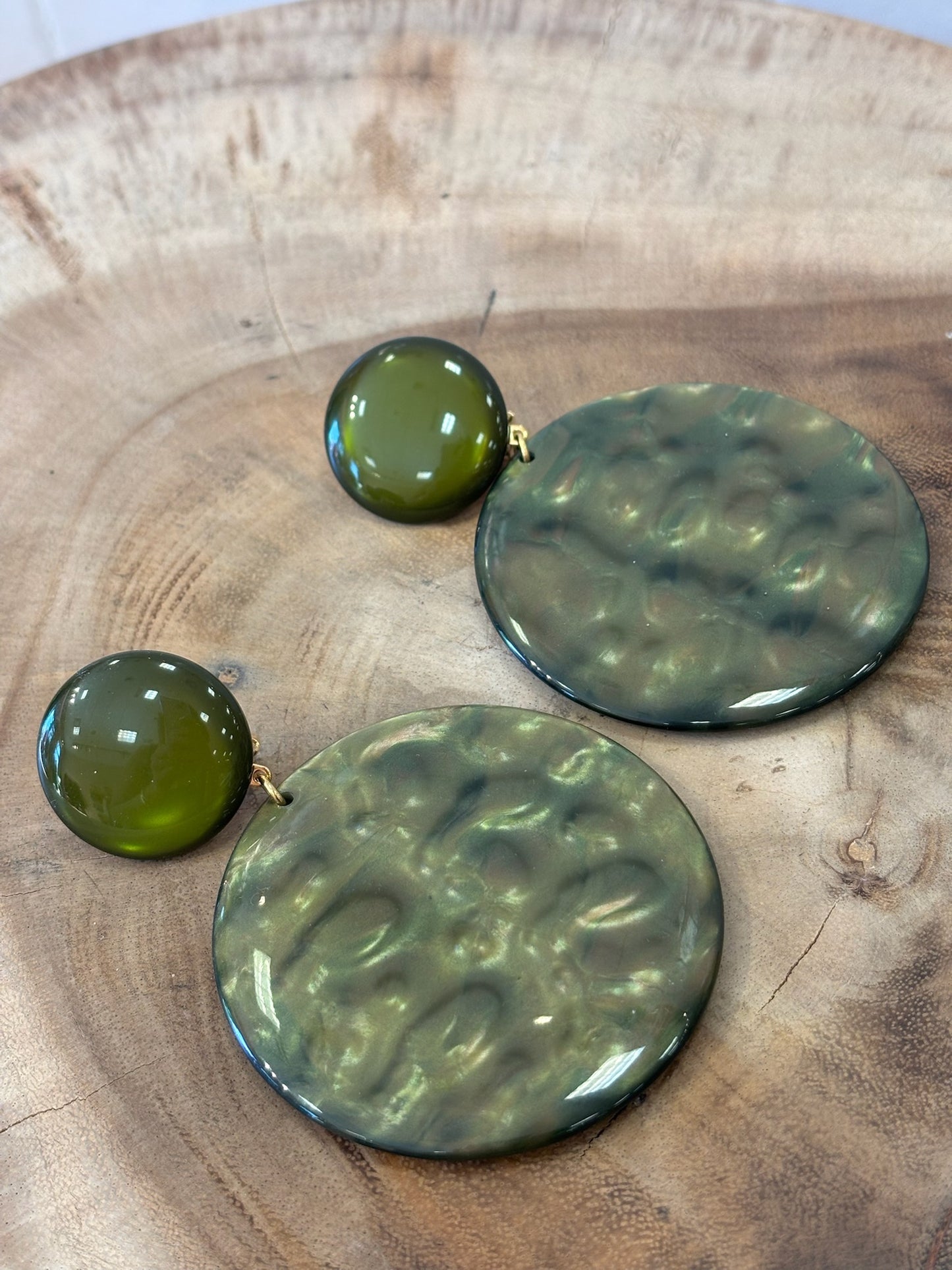 Gabrielle earrings marble green