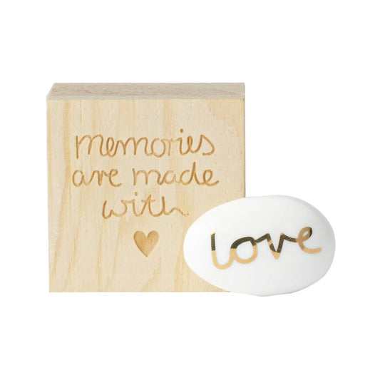 Porcelain Gift in Wood Box - Memories are made with