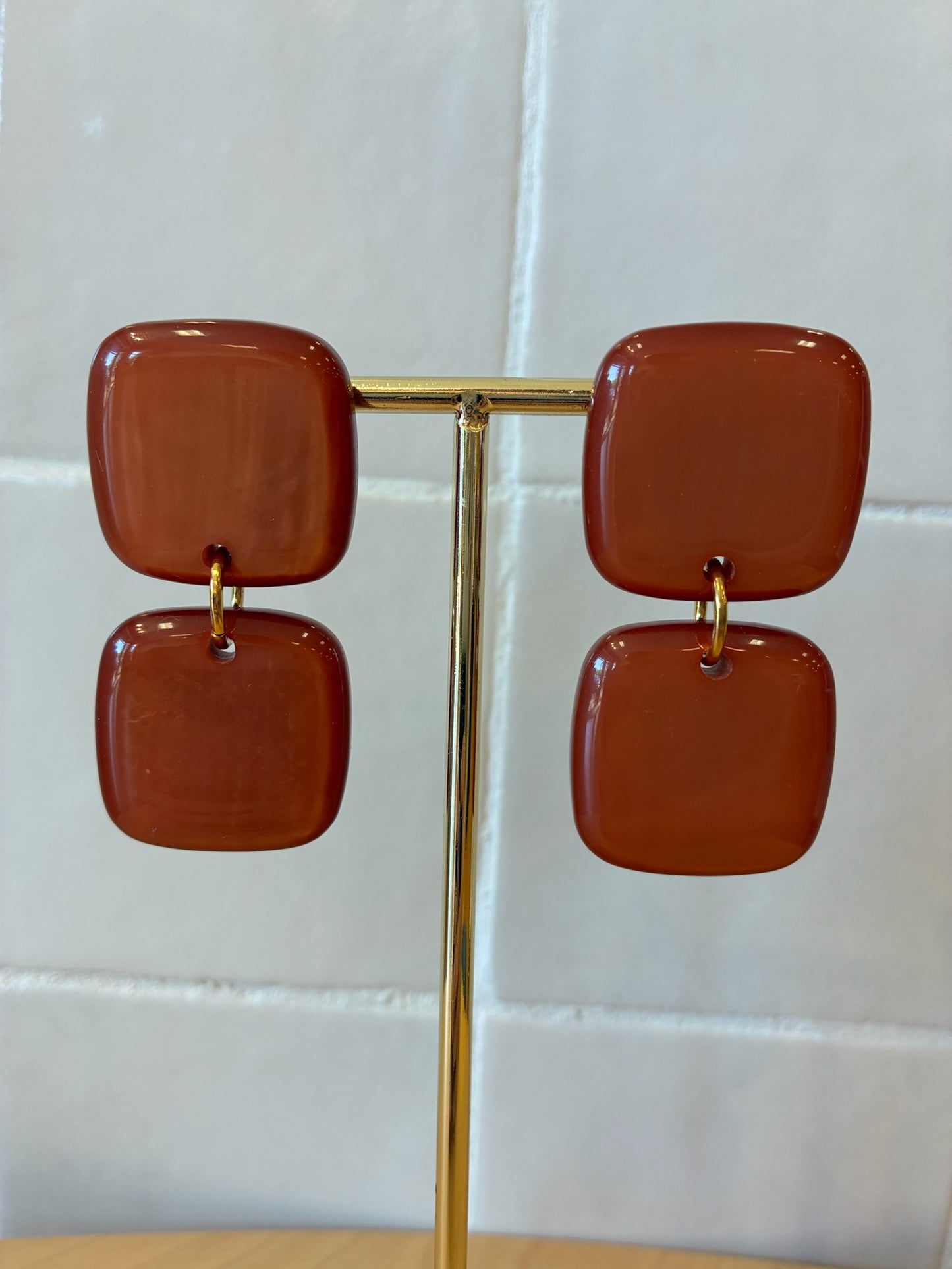 Rio Double Pierced Earrings Terracotta