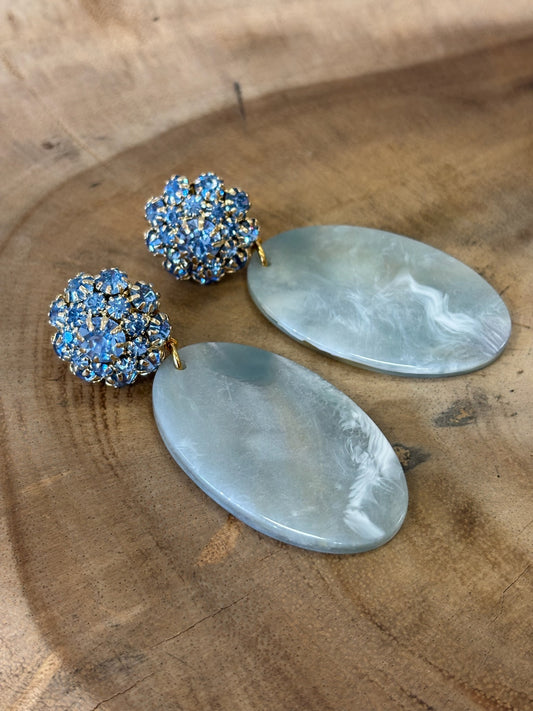 Bluet earrings blue & crystal
