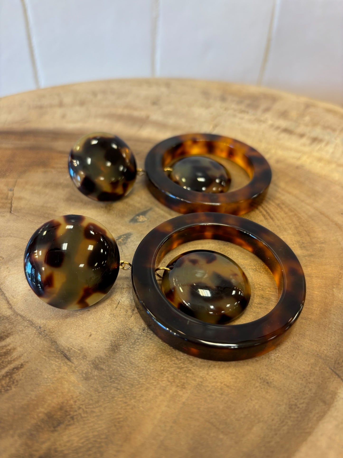Paris Earrings brown acetate ecaille