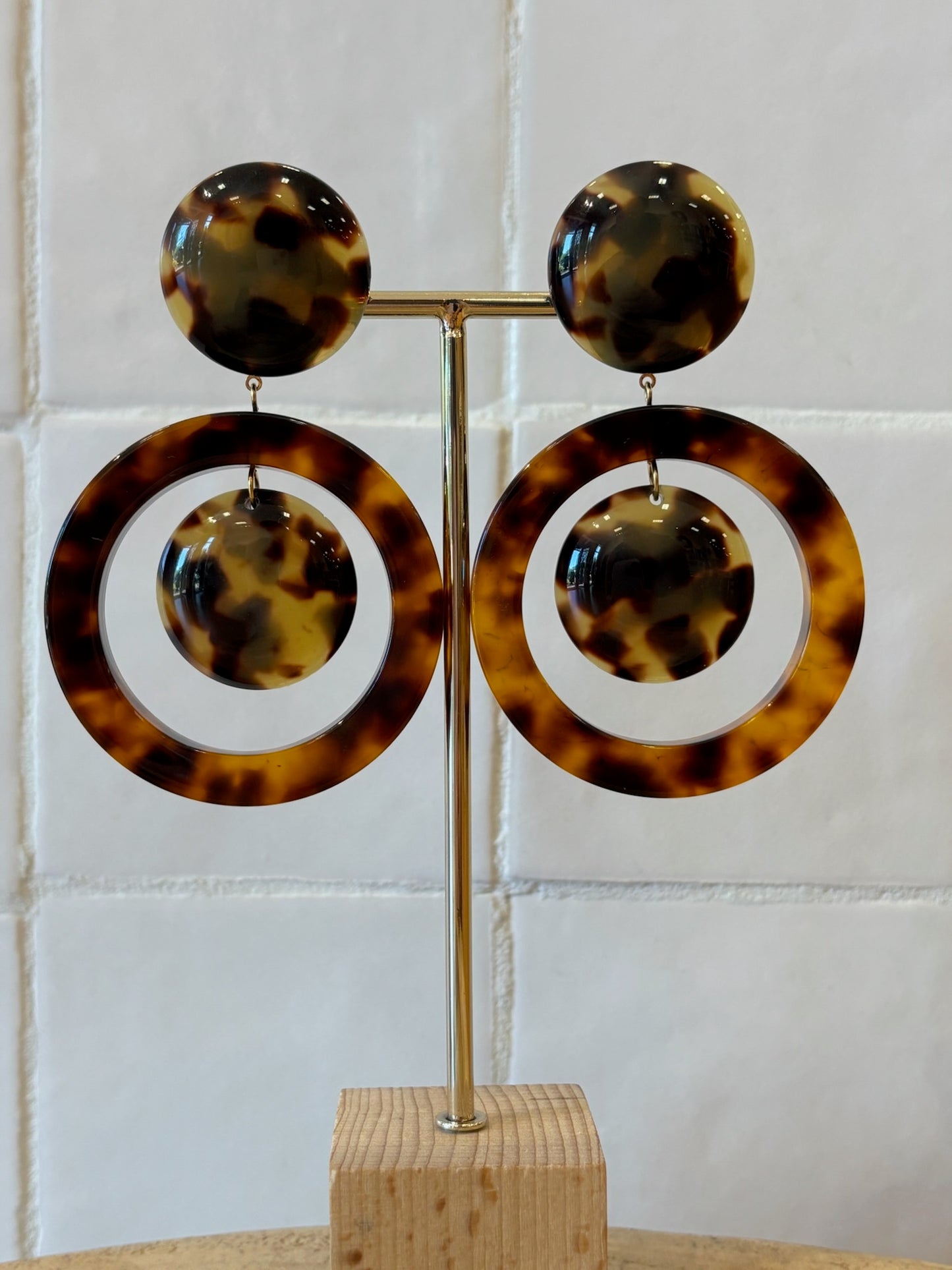 Paris Earrings brown acetate ecaille