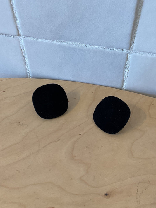 Rainball square velvet black pierced Earrings - Francine Bramli