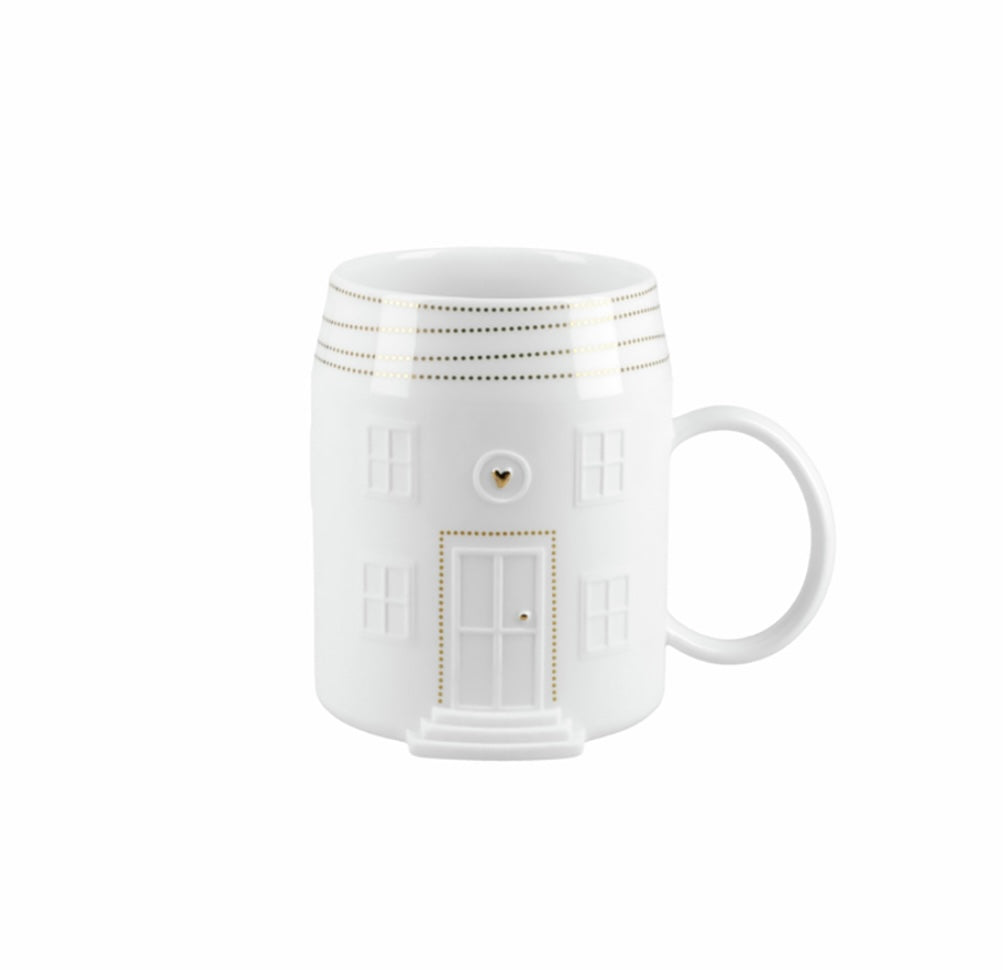 Village House with heart Mug - 12 oz
