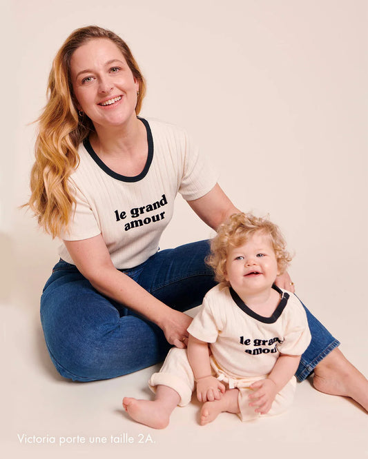 Jeannot Tee-Shirt “Le Grand Amour” Cream & Navy