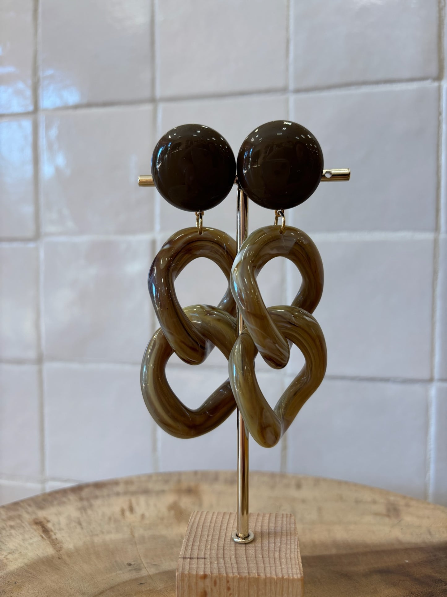 Maille XL Earrings kaki marble