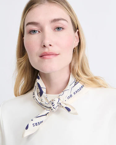 Scarf Bandana “ Je t'aime Mama” Cream/Navy