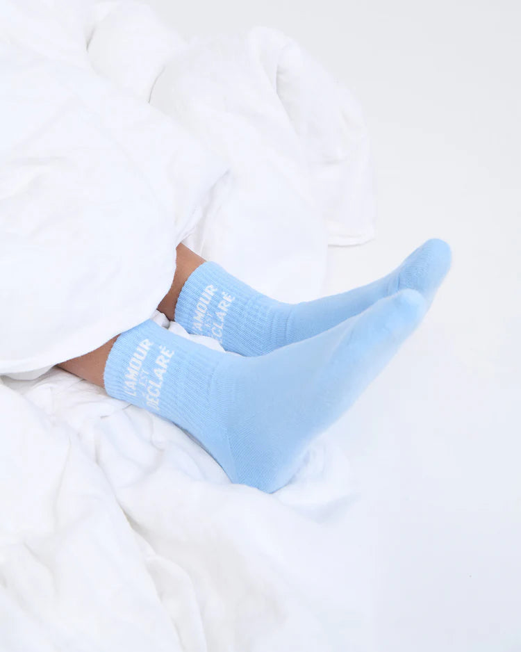 Socks “L’Amour est déclaré” Women/Men Light Blue