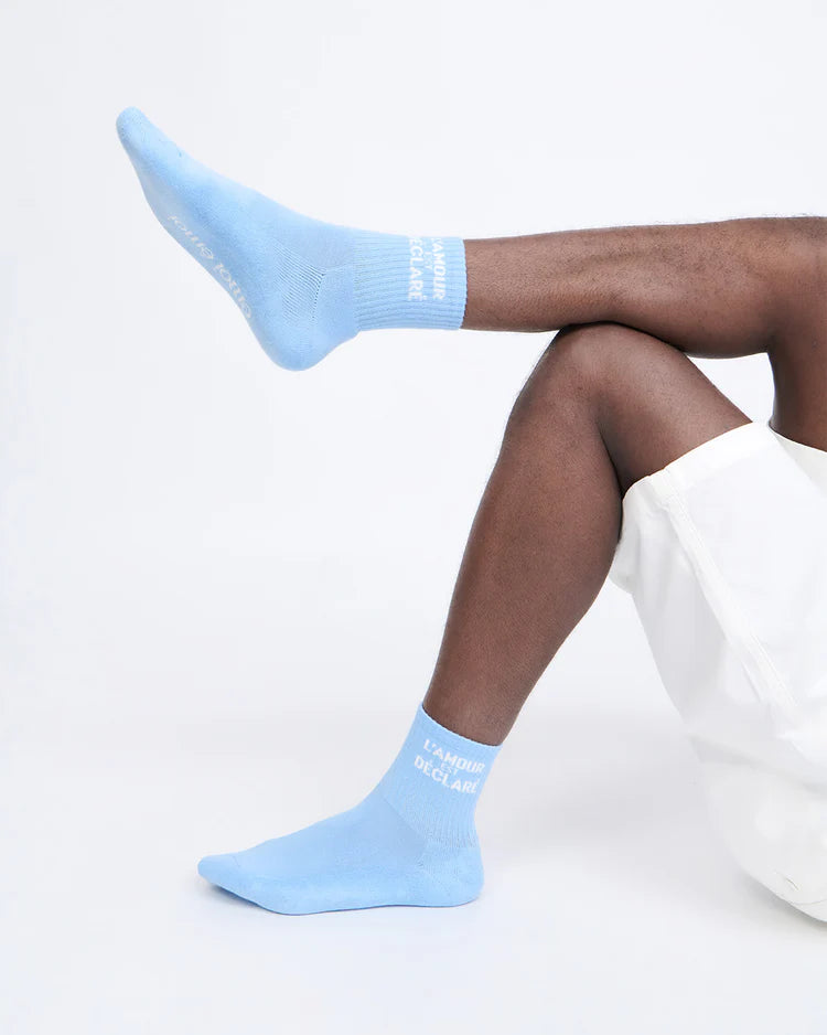 Socks “L’Amour est déclaré” Women/Men Light Blue